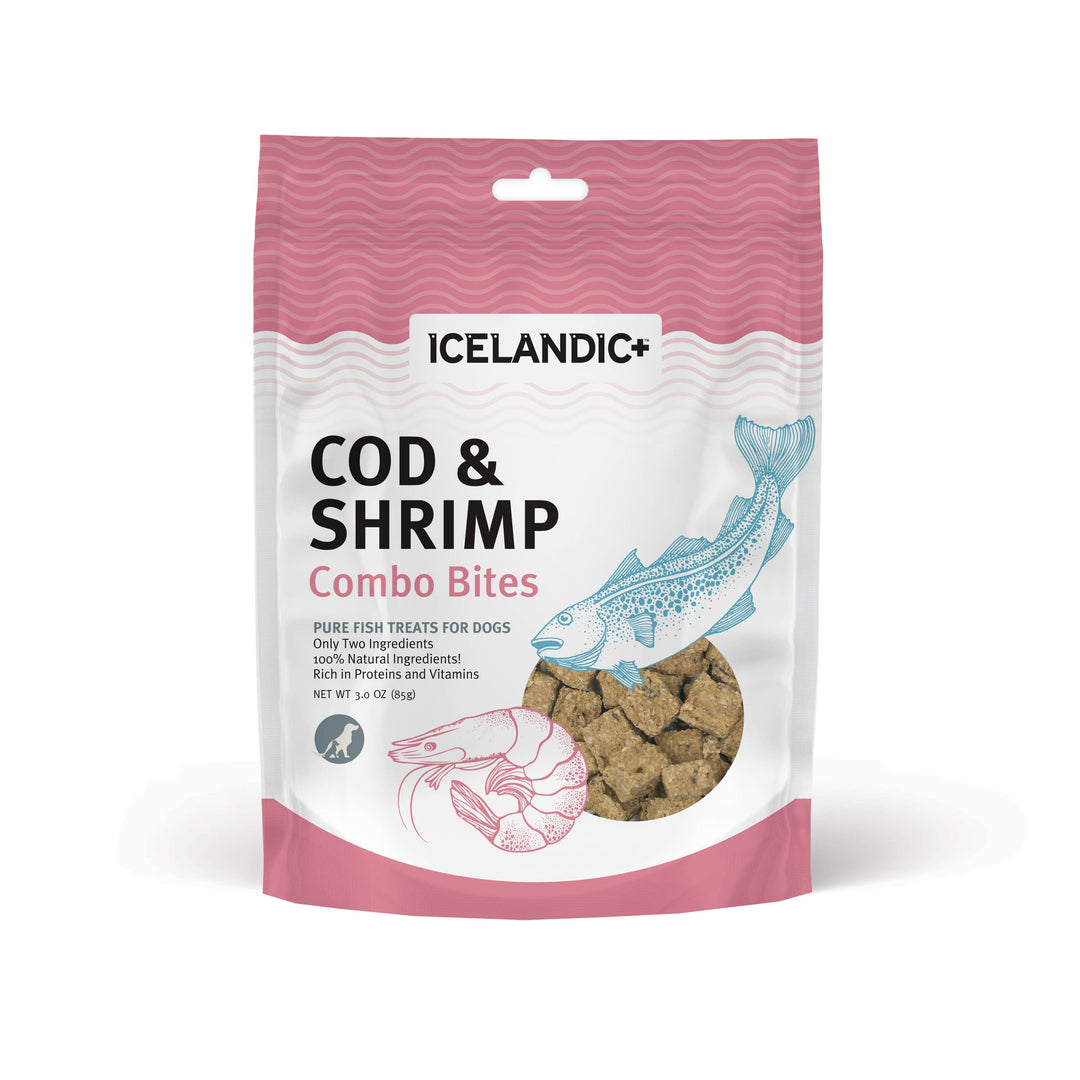 Icelandic+ Cod & Shrimp Combo Bites Fish Dog Treat 3.0-oz