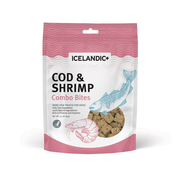 Icelandic+ Cod & Shrimp Combo Bites Fish Dog Treat 3.0-oz