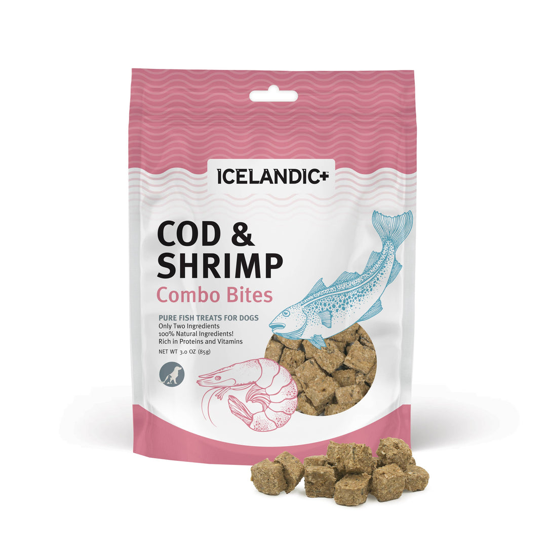 Icelandic+ Cod & Shrimp Combo Bites Fish Dog Treat 3.0-oz