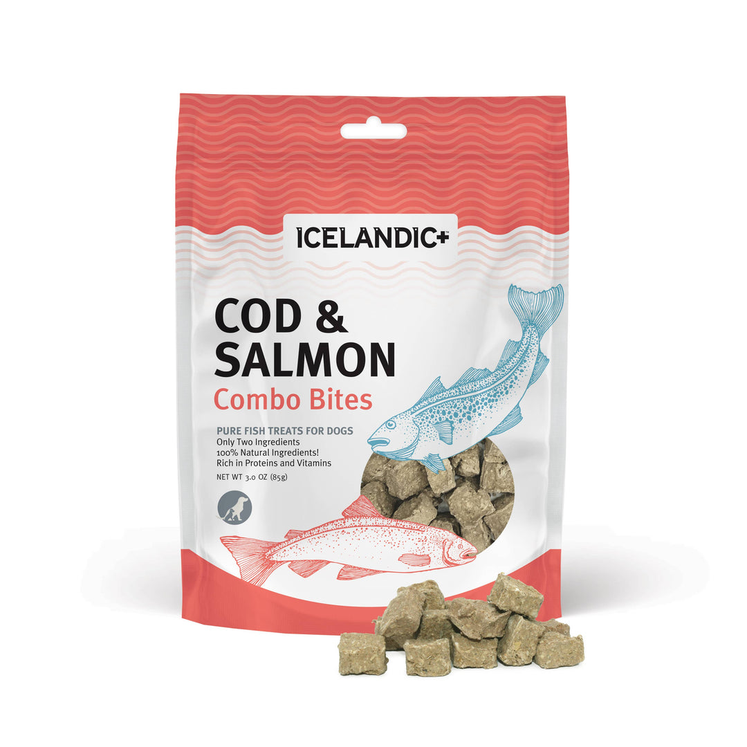 Icelandic+ Cod & Salmon Combo Bites Fish Dog Treat 3.0-oz