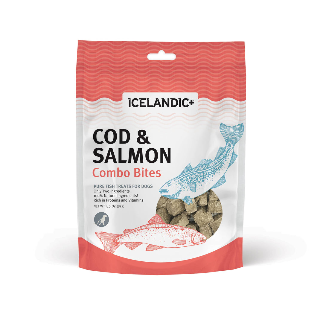 Icelandic+ Cod & Salmon Combo Bites Fish Dog Treat 3.0-oz