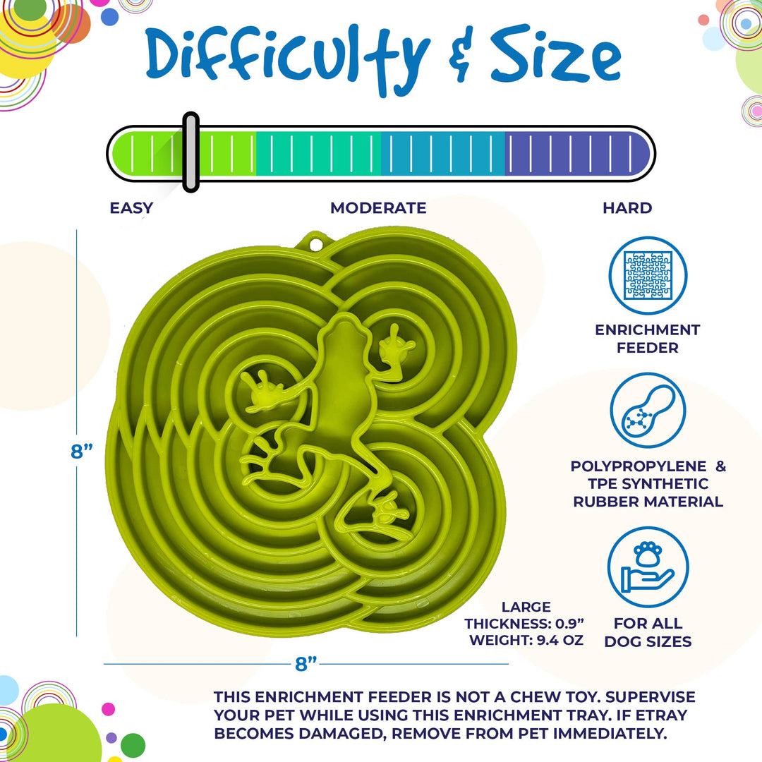 Water Frog Design eTray Enrichment Tray for Dogs - Green