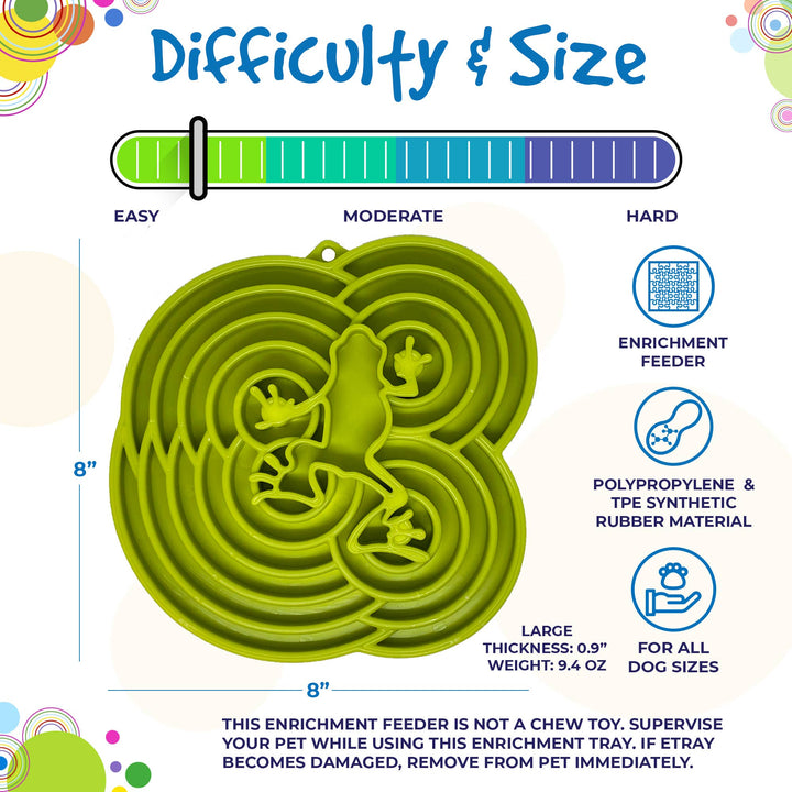 Water Frog Design eTray Enrichment Tray for Dogs - Green