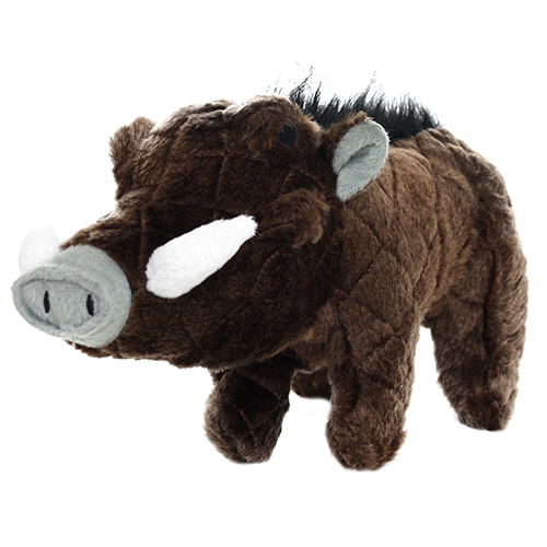 Mighty Safari Warthog - Brown, Plush, Squeaky Dog Toy