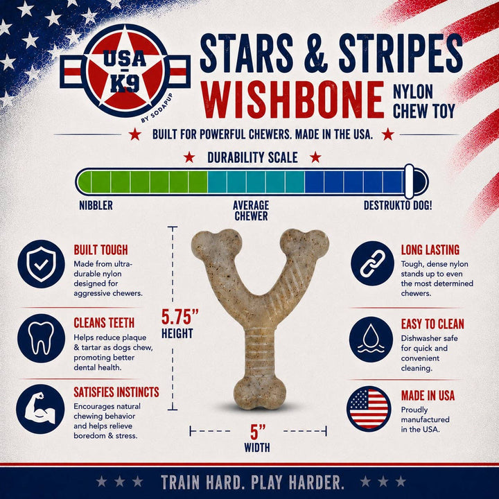 Wishbone Nylon Dog Chew Toy for Aggressive Chewers | USA Made