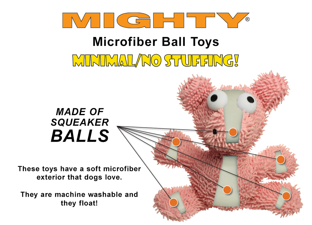 Mighty Microfiber Ball Med Monster, Durable, Squeaky Dog Toy