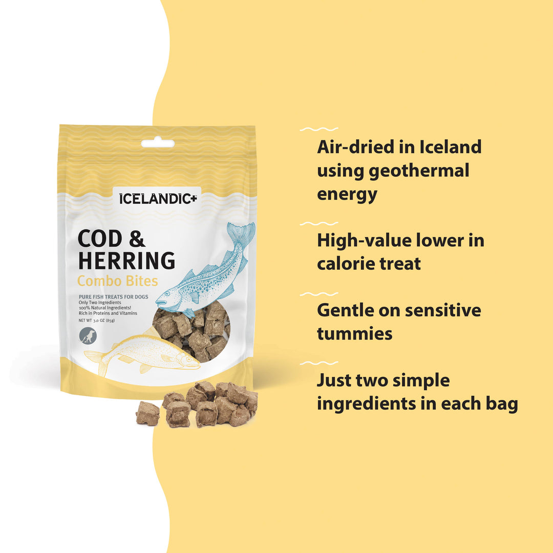 Icelandic+ Cod & Herring Combo Bites Fish Dog Treat 3.0-oz