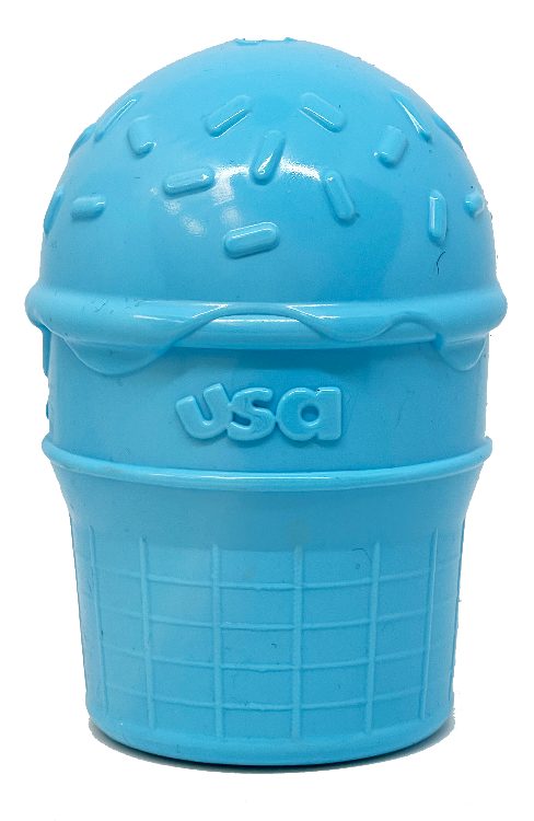 Blue Ice Cream Cone Rubber Chew Toy - L