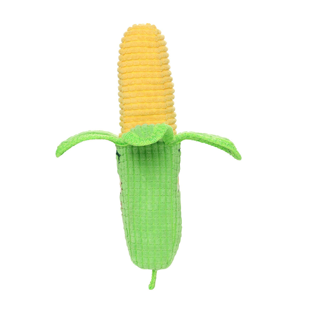 Tuffy Funny Food Corn, Durable, Squeaky Dog Toy 2-in-1