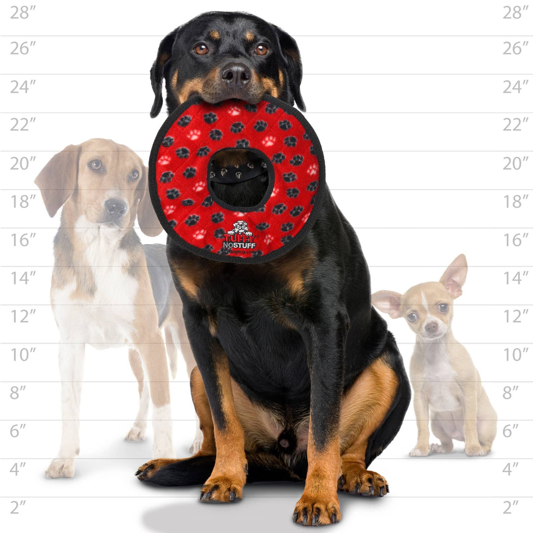 Tuffy No Stuff Ultimate Ring - Red, Squeaky Dog Toy