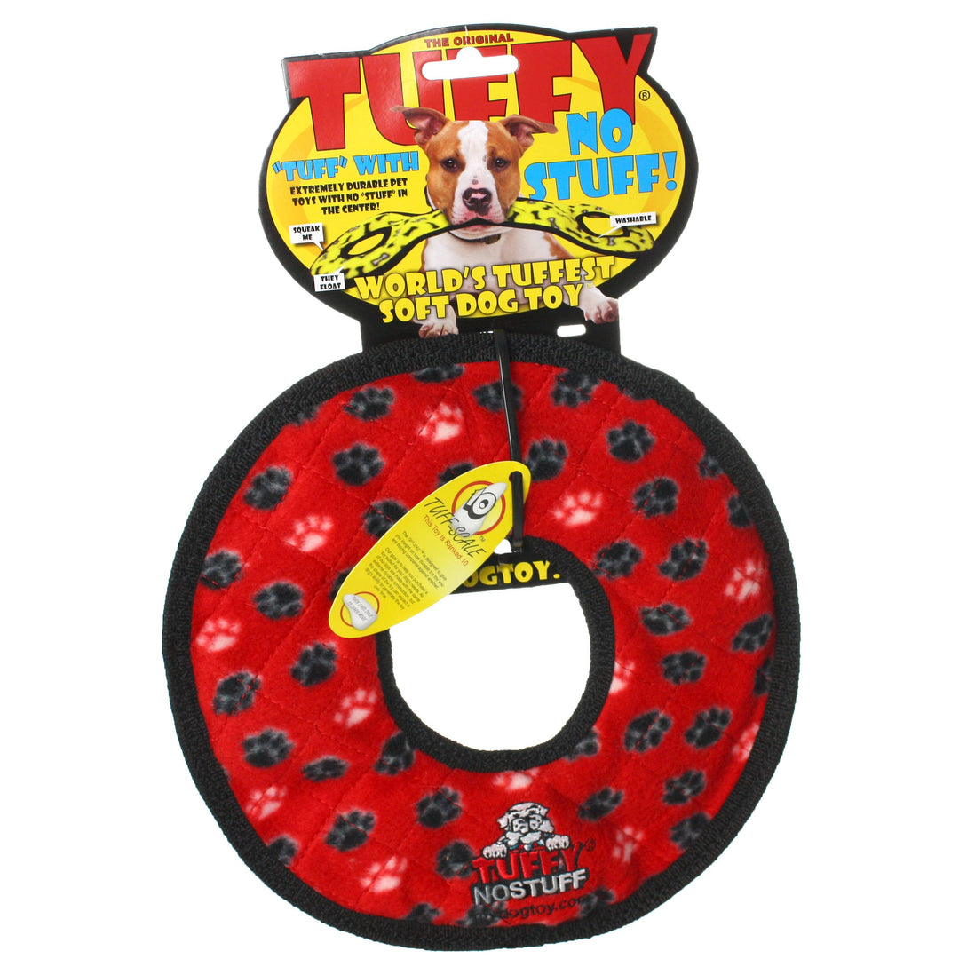 Tuffy No Stuff Ultimate Ring - Red, Squeaky Dog Toy