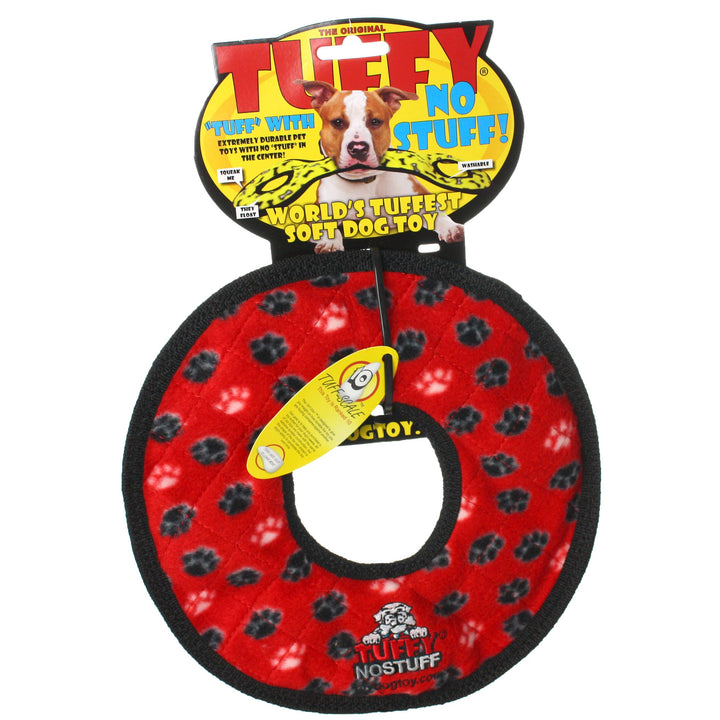 Tuffy No Stuff Ultimate Ring - Red, Squeaky Dog Toy