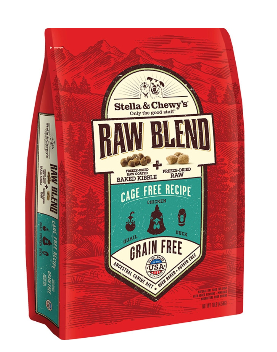 STELLA & CHEWY'S DOG KIBBLE-RAW BLEND CAGE-FREE 10LBS
