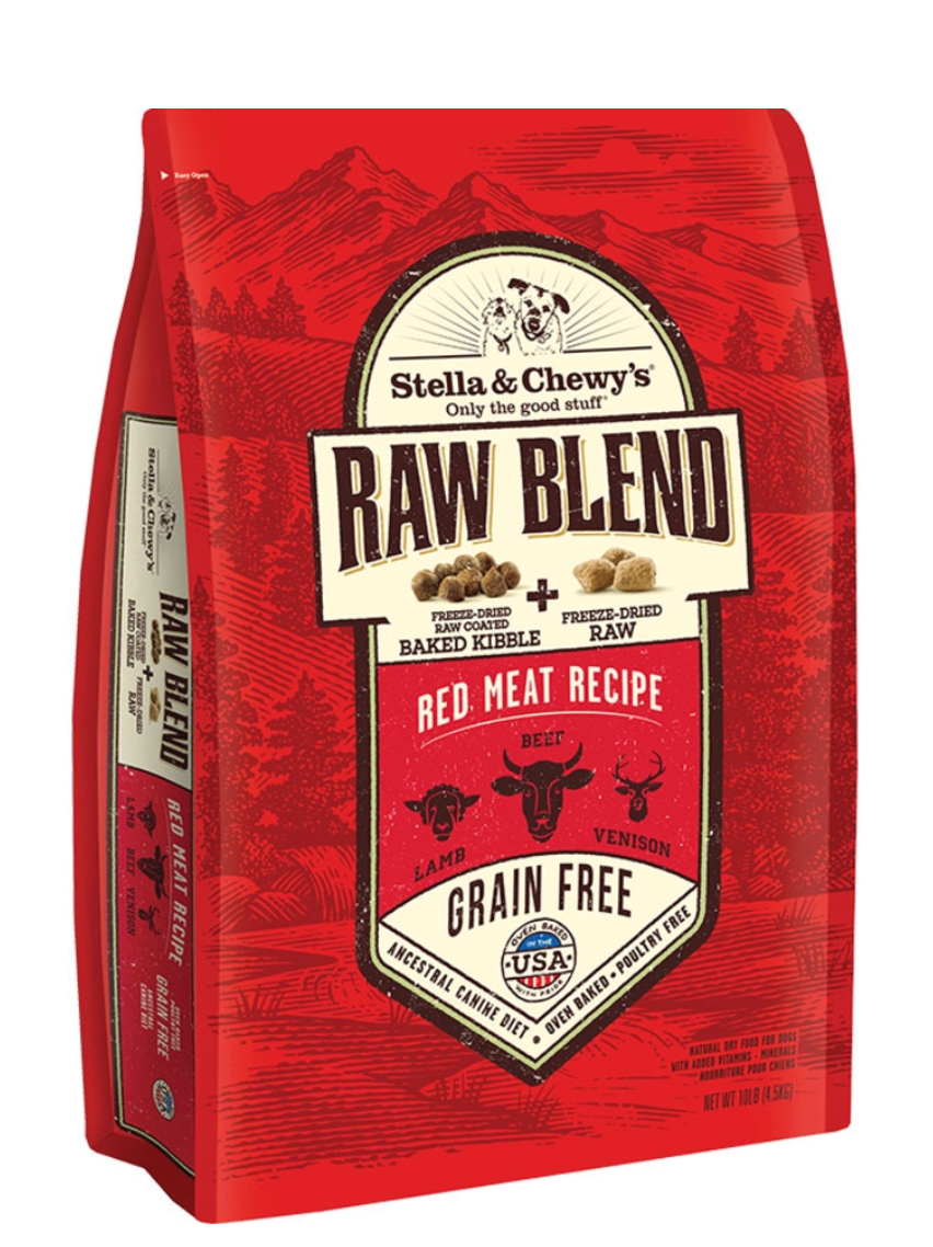 STELLA & CHEWY'S DOG KIBBLE-RAW BLEND RED MEAT - 10LBS