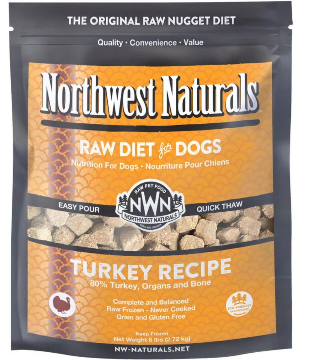 Northwest Naturals Dog Frozen Nuggets - TURKEY 6LBS
