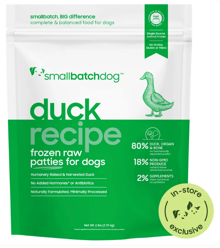 Small Batch Dog Frozen Duck Patties - 6LBS