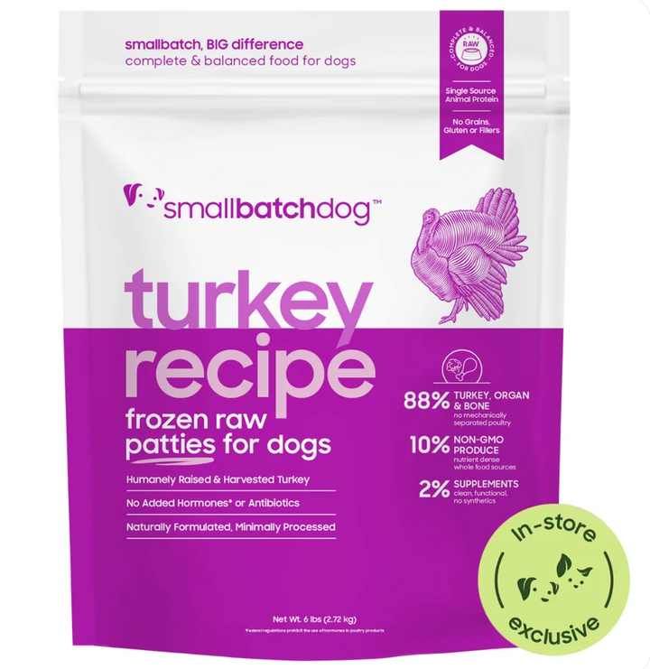 Small Batch Dog Frozen Turkey Patties - 6LBS