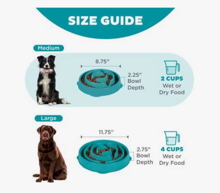 Outward Hound Fun Feeder Slo Bowl, Blue - Small