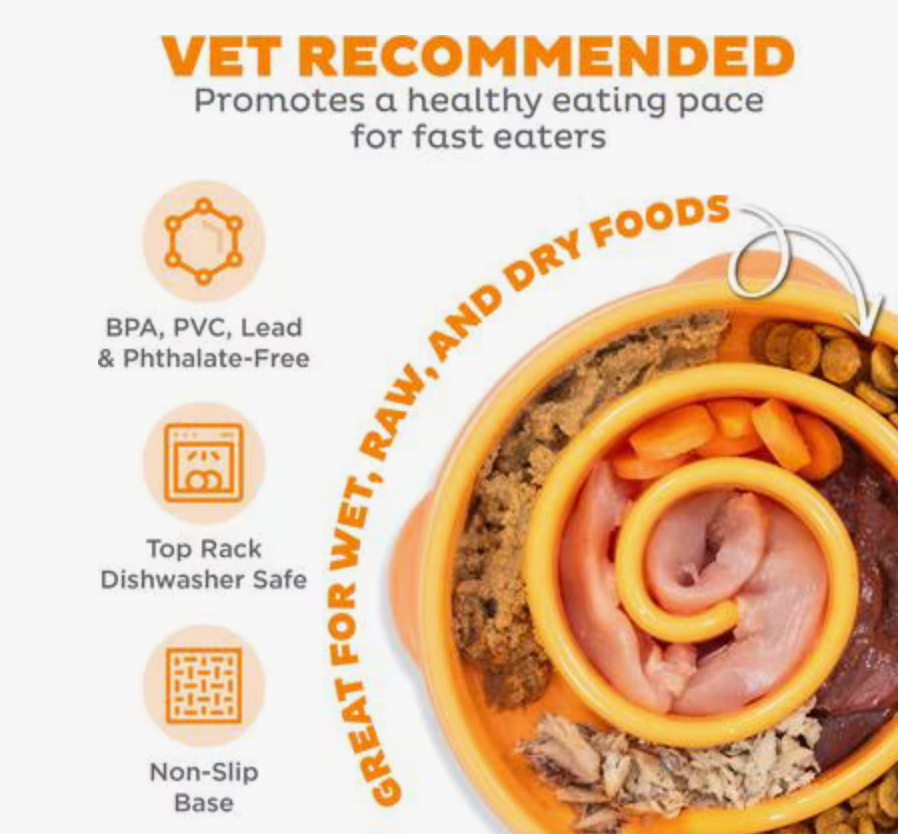 Outward Hound Fun Feeder Slo Bowl, Orange - Small