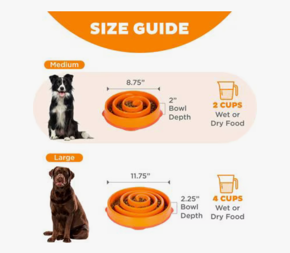 Outward Hound Fun Feeder Slo Bowl, Orange - Small