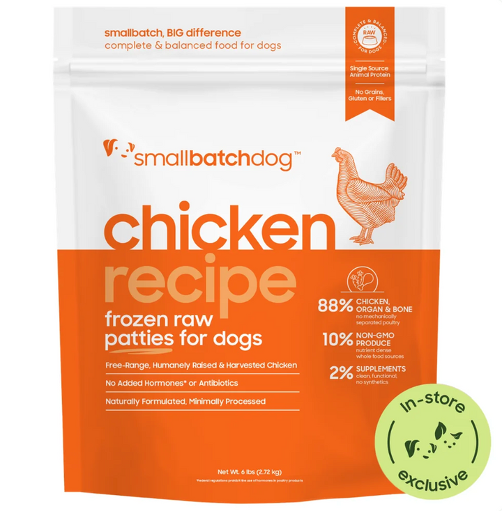 Small Batch Dog Frozen Chicken Patties - 6LBS