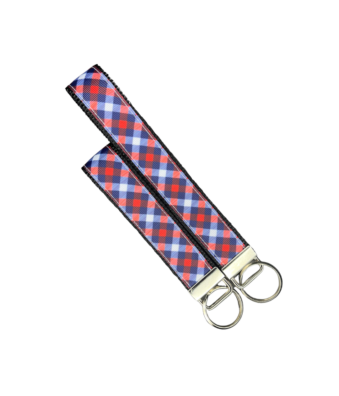 Patriotic Plaid Key Wristlet