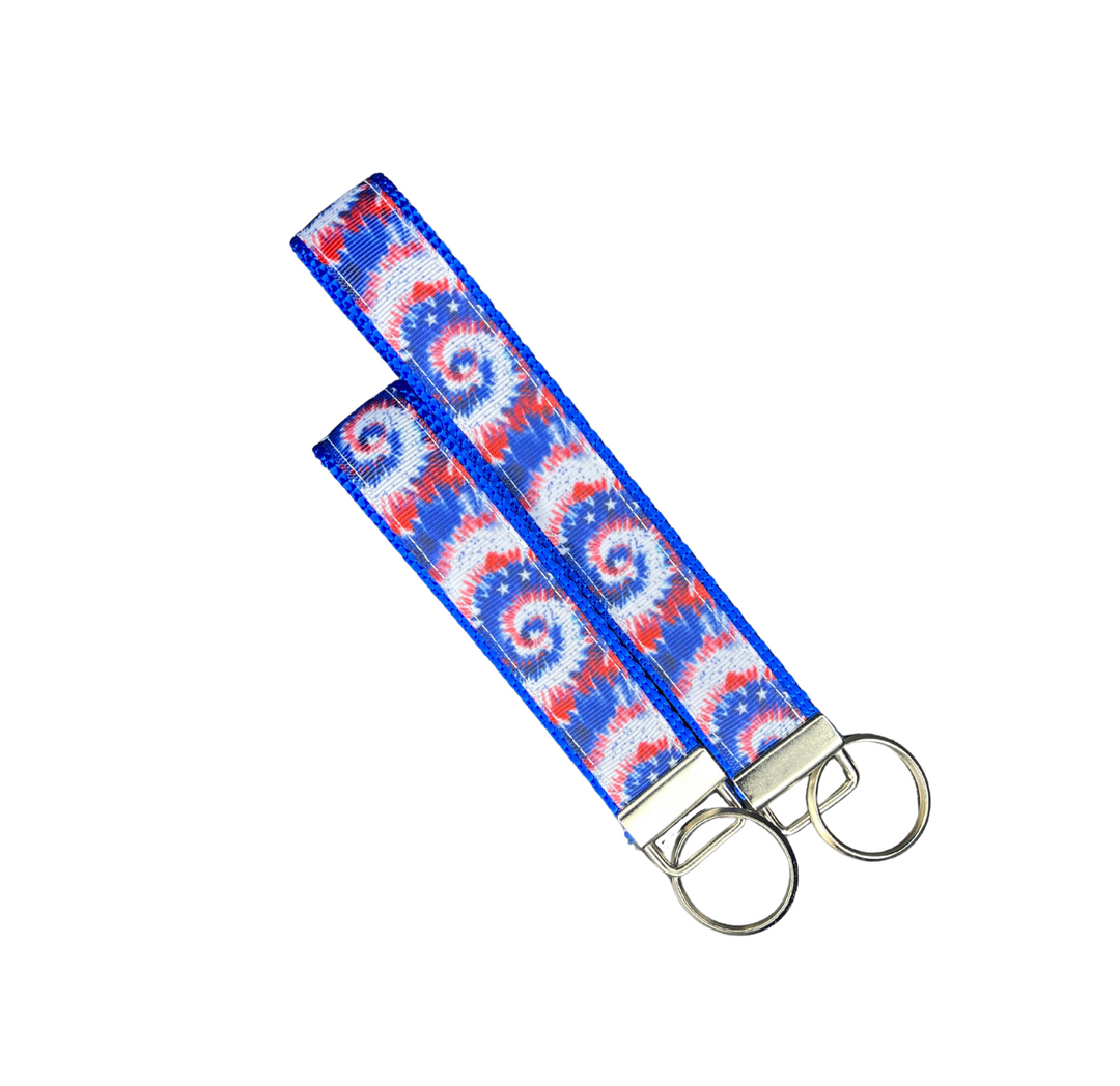 The Patriotic Tie Dye Key Wristlet