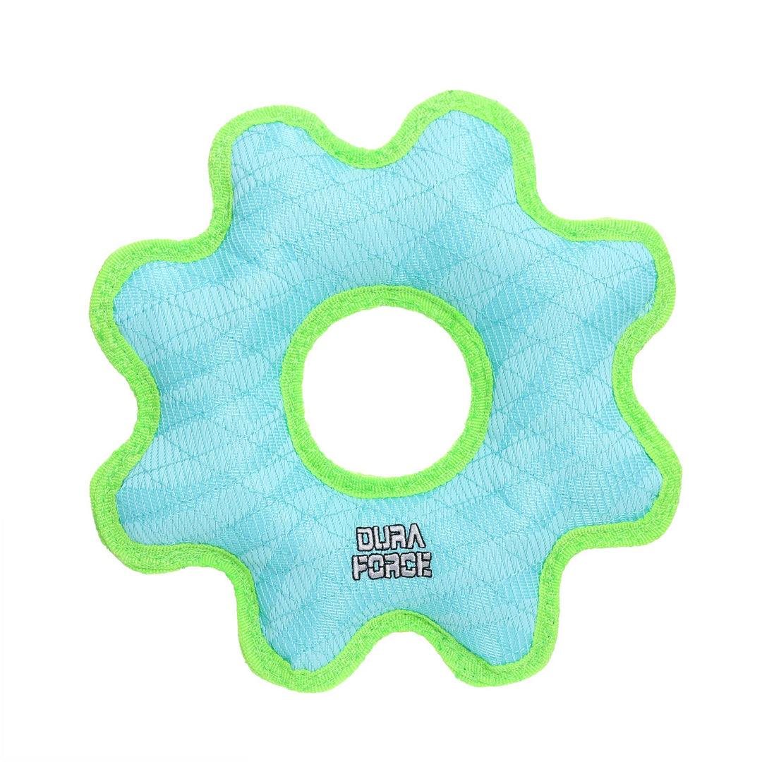 DuraForce Med Gear Ring - Blue, Durable, Squeaky Dog Toy