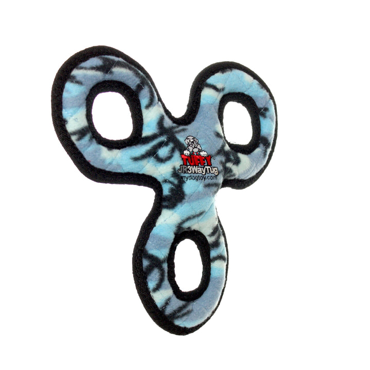 Tuffy Jr 3 WayTug - Camo Blue, Durable, Squeaky Dog Toy