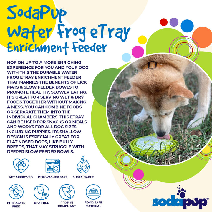 Water Frog Design eTray Enrichment Tray for Dogs - Green