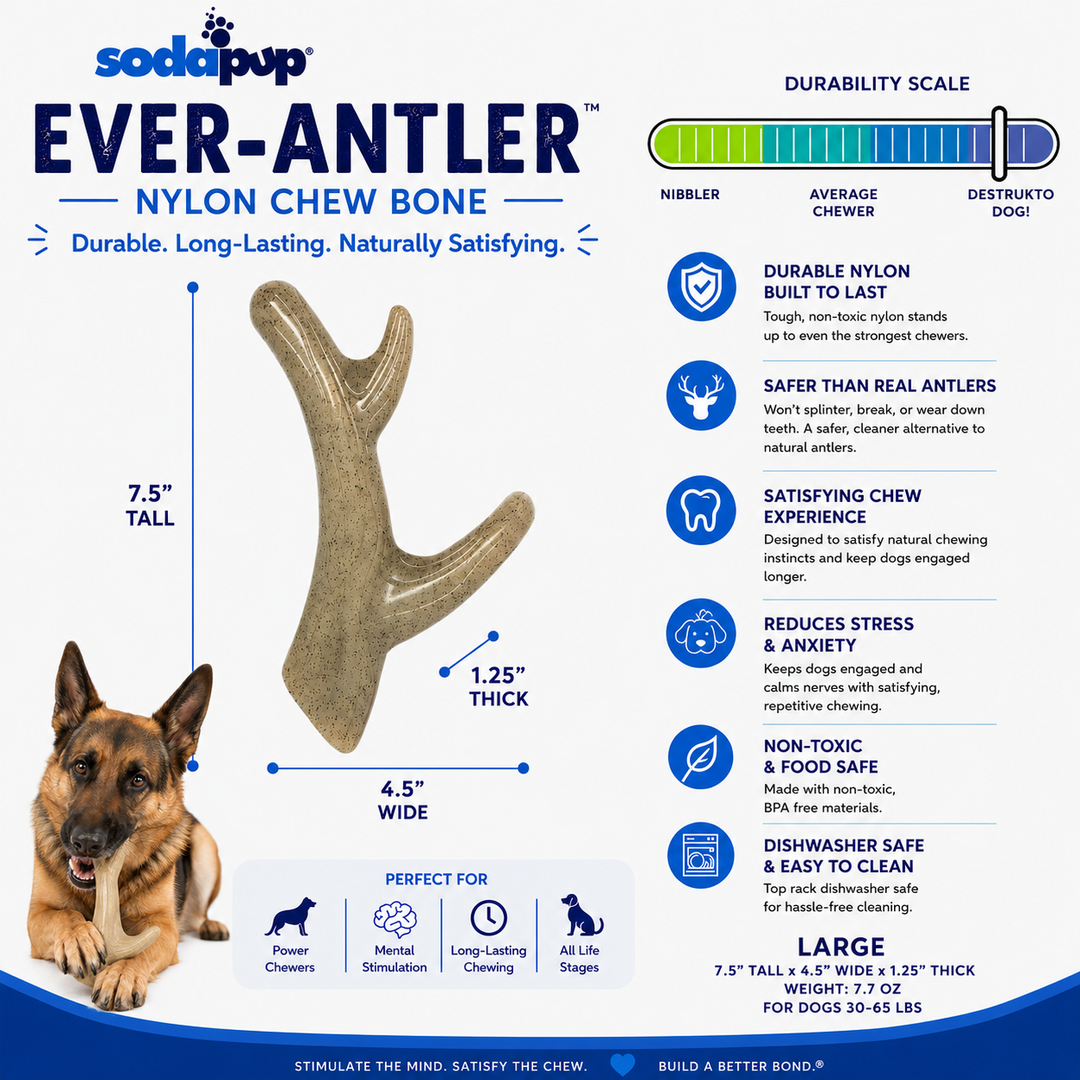 Elk Antler Shaped Dog Nylon Chew Toy