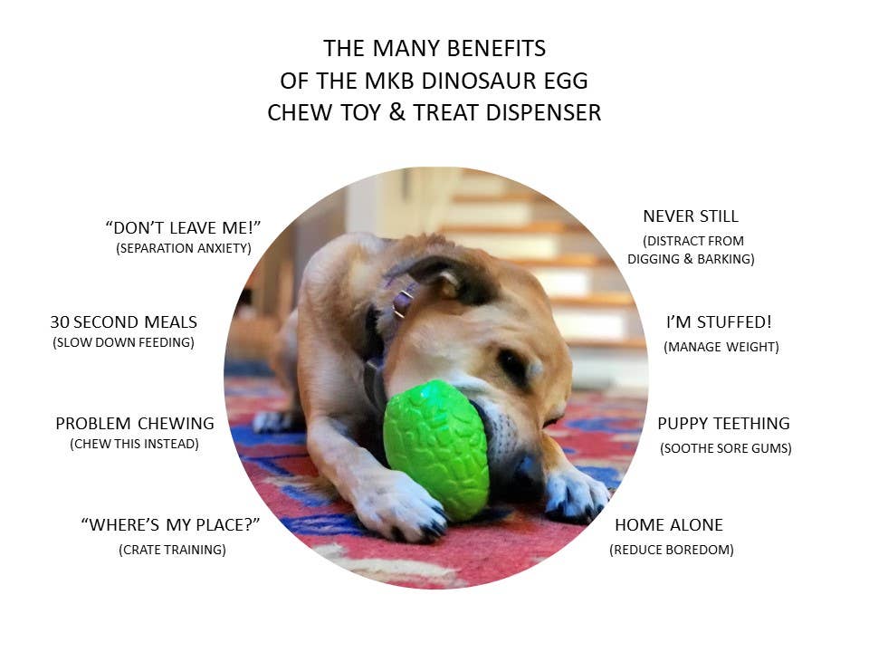 Green Dinosaur Egg Rubber Chew Toy - L