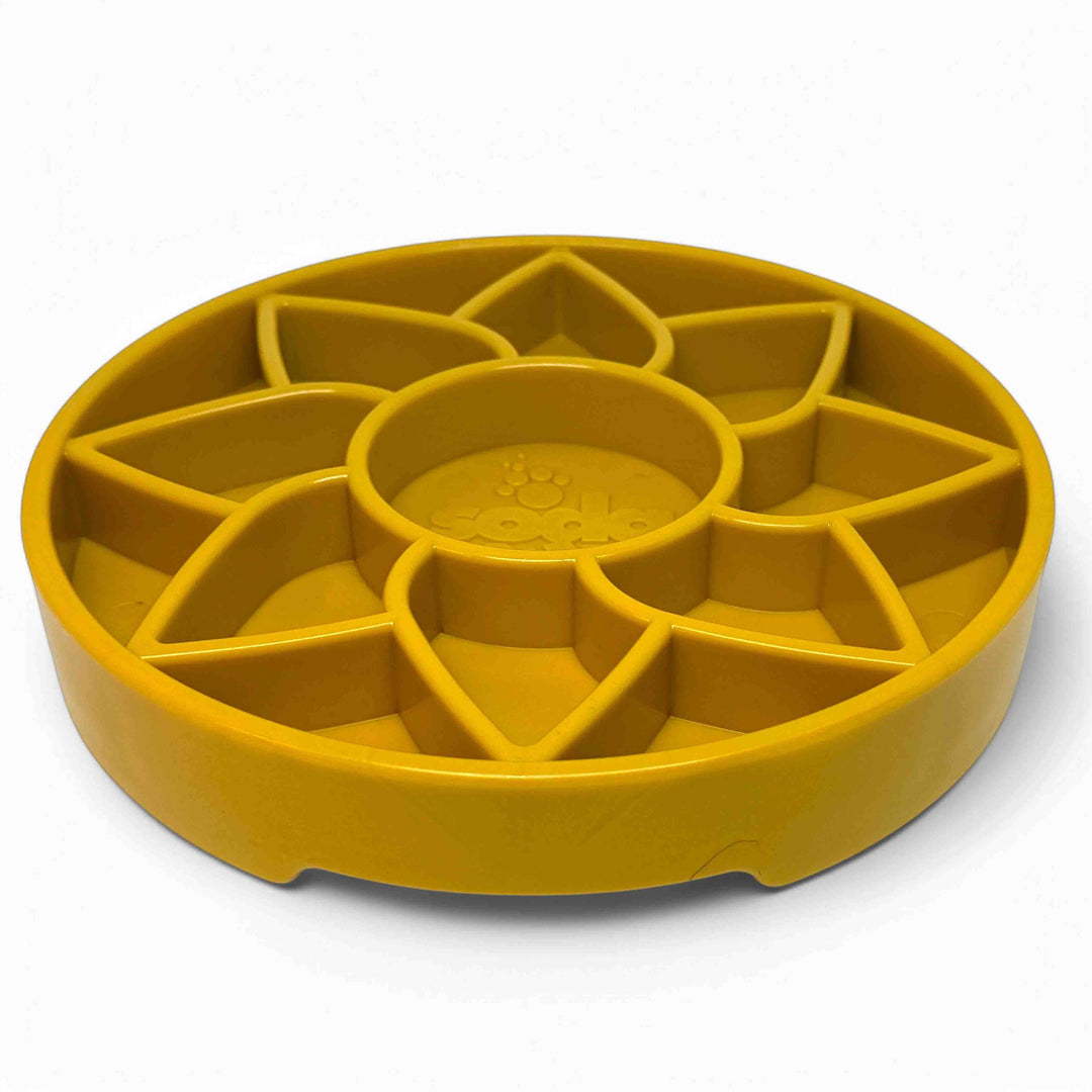 Sunflower Design eTray Enrichment Slow Feeder Tray for Dogs - Yellow