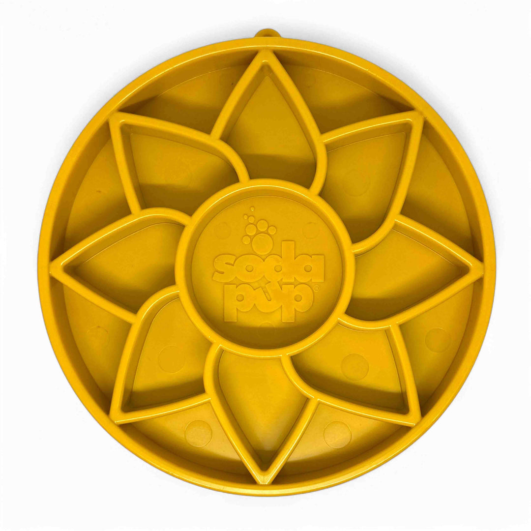 Sunflower Design eTray Enrichment Slow Feeder Tray for Dogs - Yellow
