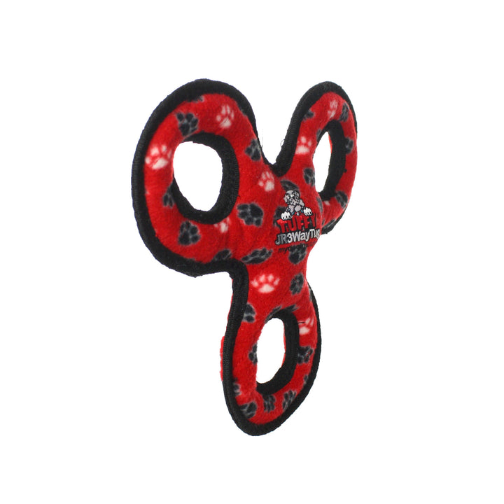 Tuffy Jr 3 WayTug - Red Paw, Durable, Tough, Squeaky Dog Toy