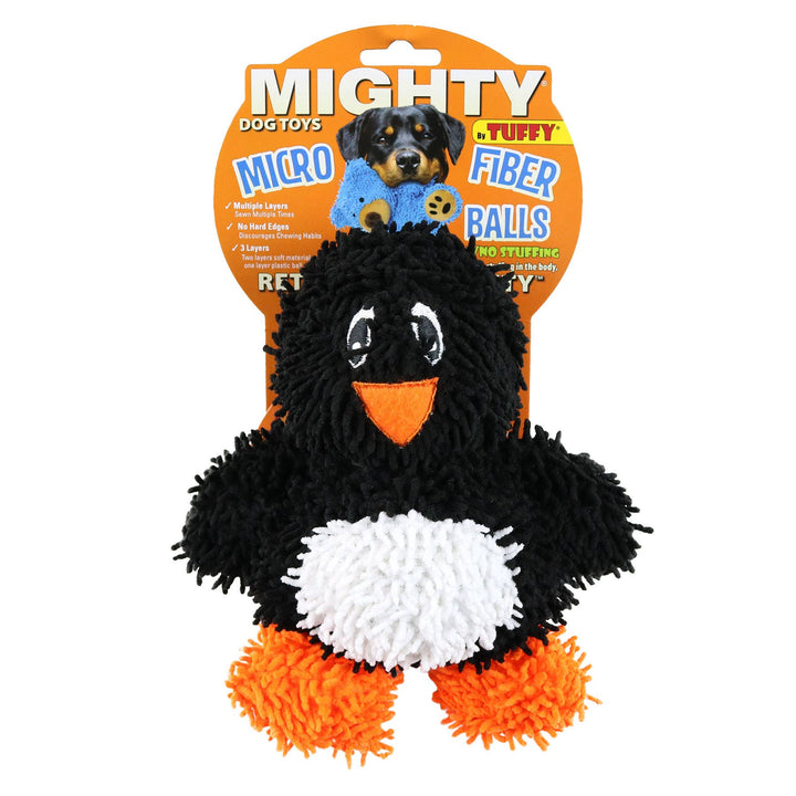 Mighty Microfiber Ball Med Black Penguin, Squeaky Dog Toy