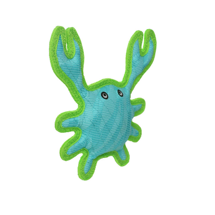DuraForce Crab Tiger - Blue/Green, Squeaky Dog Toy