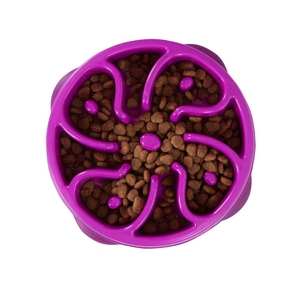 Outward Hound Fun Feeder Slo Bowl, Purple - Large