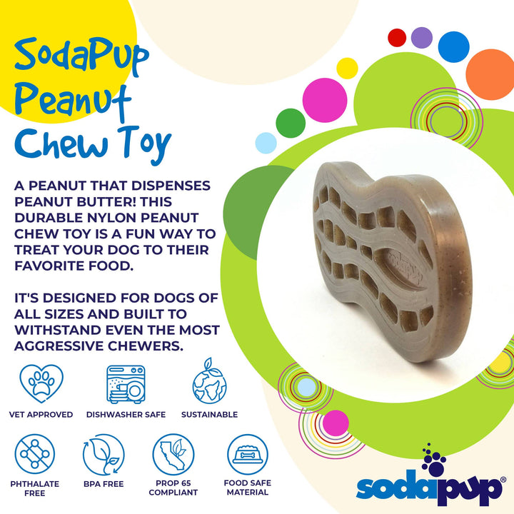 Nylon Peanut Chew Toy - Medium/Large - Brown