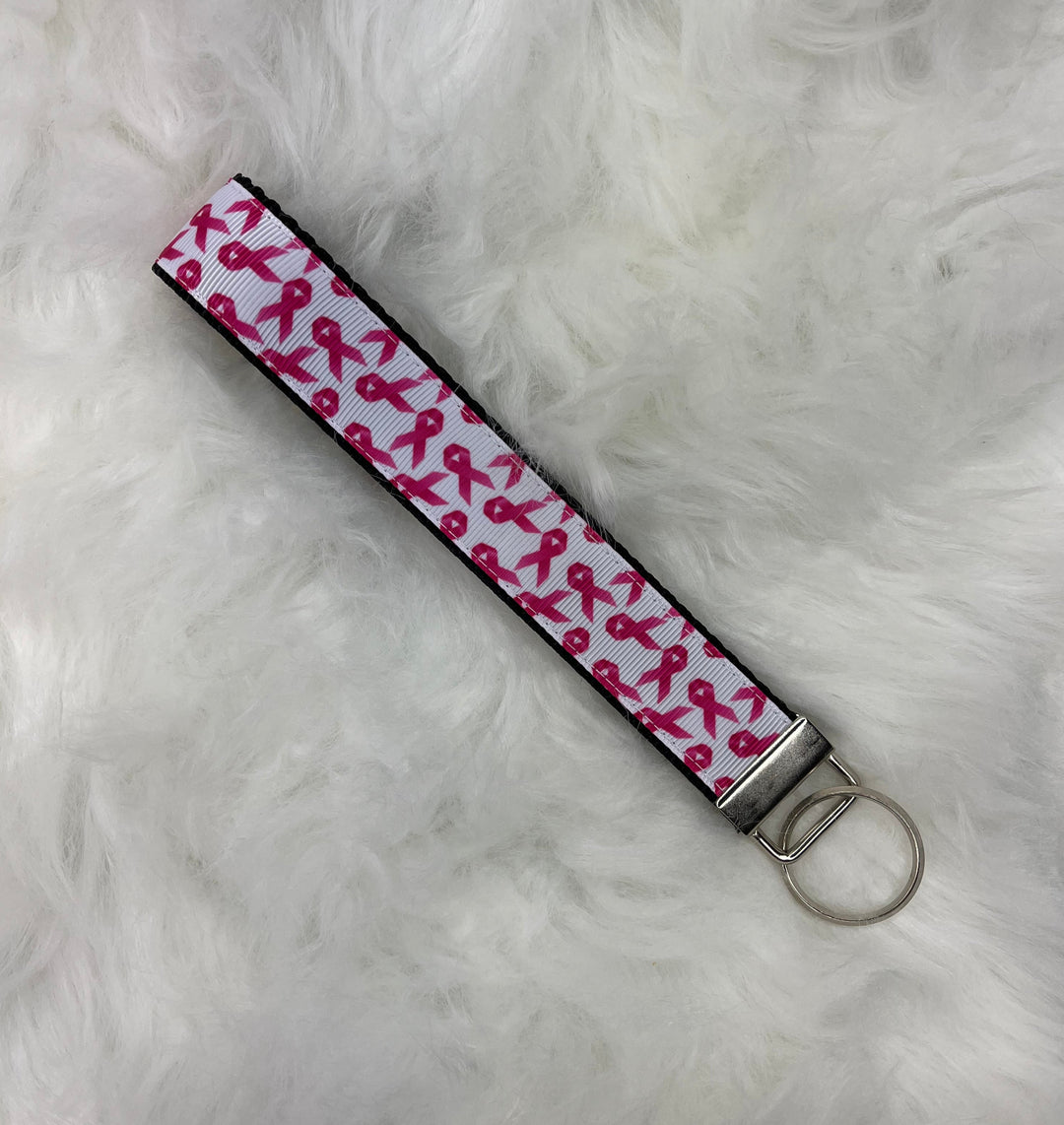 Breast Cancer Ribbon Wristlet